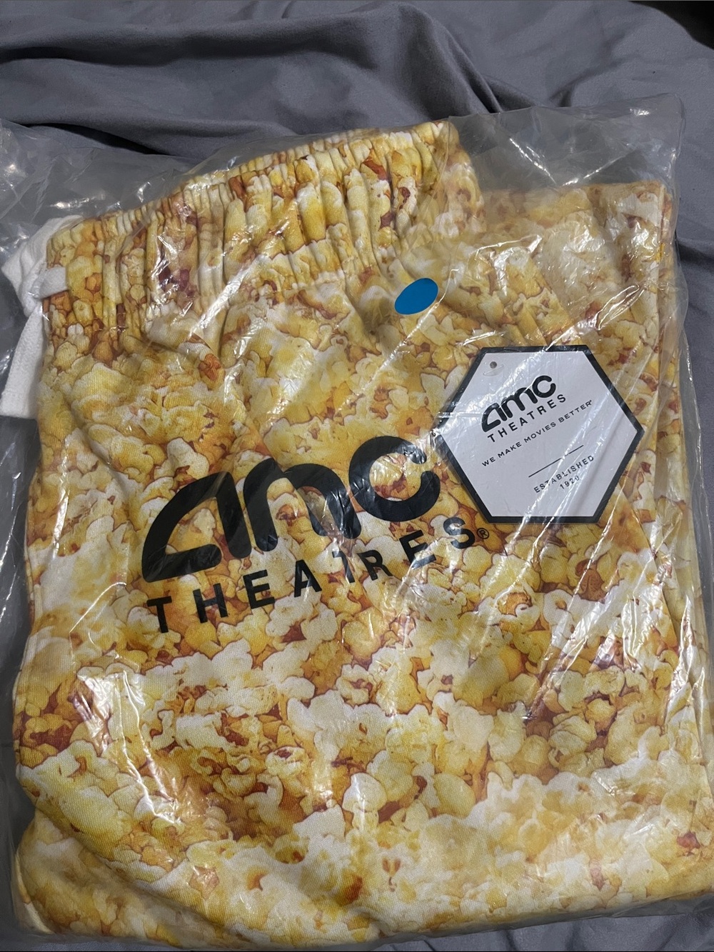 AMC Theatres Popcorn Print Lounge Pants - Yellow Popcorn Graphic